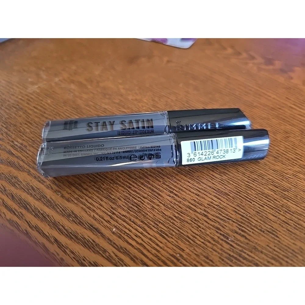 Lot Of 2 tube‎ lot RIMMEL STAY SATIN LIQUID LIP COLOUR 860 GLAM ROCK